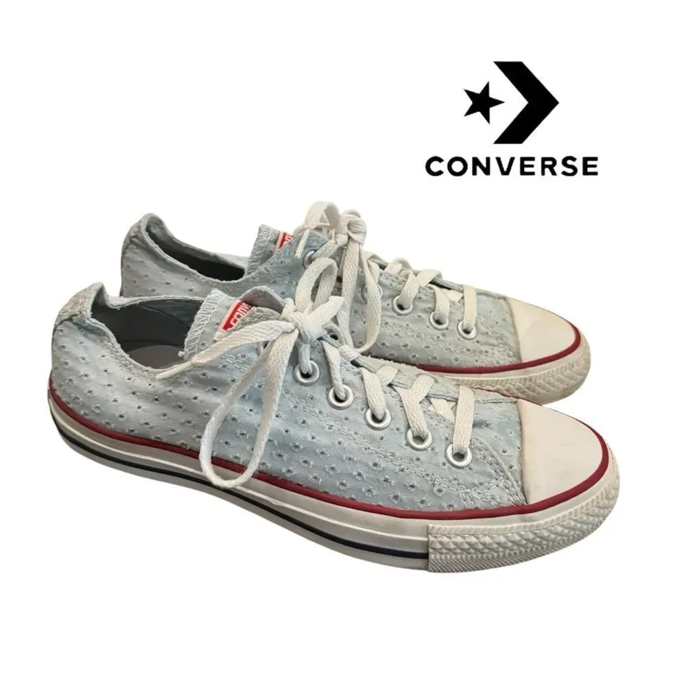 Converse Chuck Taylor Ox 'Fountain Blue' Perforated Low-Top Sneakers 8 - Picture 3 of 7